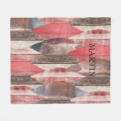 古い木目パター素朴ン フリースブランケット (正面(横))