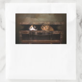 古い木箱の小さなかわいい子猫 長方形シール (バッグ)