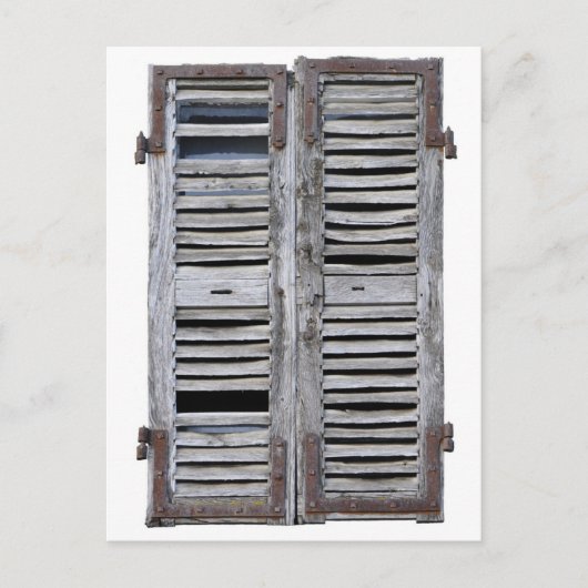 古い木製のシャッターで閉じた窓 ポストカード (正面)