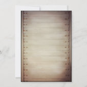 古い木製のスラットのドアの素朴な結婚式招待状 招待状 (裏面)