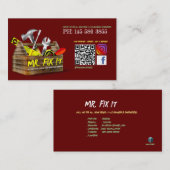 古い木製のツールボックスの修復Handyman名刺 名刺 (正面/裏面)