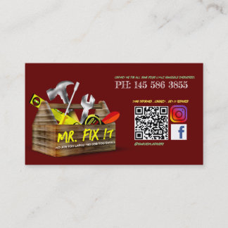 古い木製のツールボックスの修復Handyman名刺 名刺