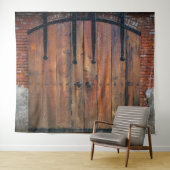 古い木製のドアとヴィンテージ真鍮ヒンジ タペストリー (インサイチュ(横))