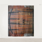 古い木製のドアとヴィンテージ真鍮ヒンジ タペストリー (正面)