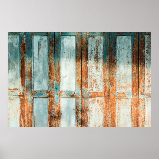 古い木製のドアのバックグラウンドアンティーク、建築 ポスター (正面)