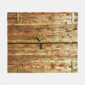 古い木製のドア フリースブランケット (正面(横))