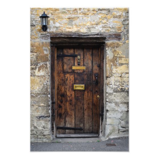 古い木製のフロントドアとライト フォトプリント            (正面)