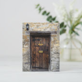 古い木製のフロントドアとライト ポストカード (スタンド正面)