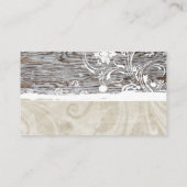 古い木製のヴィンテージの白いレースの座席表 プレイスカード (裏面)