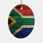 古い木製の南アフリカ国旗 セラミックオーナメント (右)