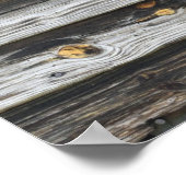 古い木製の壁（窓あり） ポスター (角)