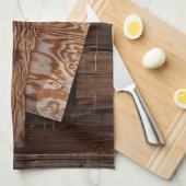 古い木製の家の窓に乗り込まれた キッチンタオル (四つ折り)