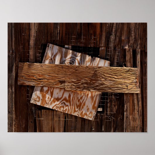 古い木製の家の窓に乗り込まれた ポスター (正面)
