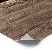 古い木製の寝台の質感のバックグランドアブストラクト、 ポスター (角)