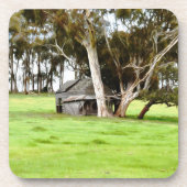 古い木製の小屋のコースター コースター (正面)