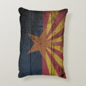 古い木製の穀物のアリゾナの州の旗 アクセントクッション (裏面(縦))