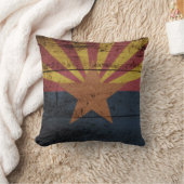 古い木製の穀物のアリゾナの州の旗 クッション (ブランケット)