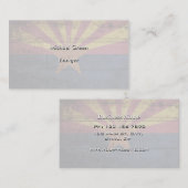 古い木製の穀物のアリゾナの州の旗 名刺 (正面/裏面)