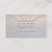 古い木製の穀物のアリゾナの州の旗 名刺 (裏面)