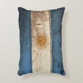 古い木製の穀物のアルゼンチンの旗 アクセントクッション (正面(垂直))