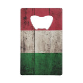 古い木製の穀物のイタリアの旗 クレジットカード栓抜き (正面)