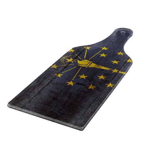 古い木製の穀物のインディアナの州の旗 カッティングボード (角)