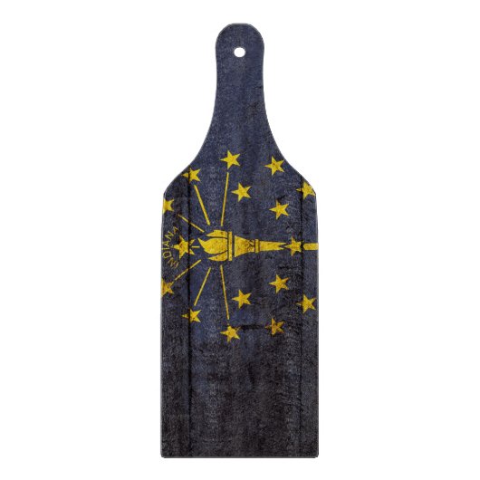 古い木製の穀物のインディアナの州の旗 カッティングボード (正面)