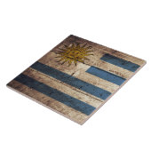 古い木製の穀物のウルグアイの旗 タイル (側面)