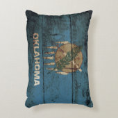 古い木製の穀物のオクラホマの州の旗 アクセントクッション (正面(垂直))