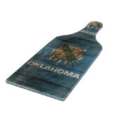 古い木製の穀物のオクラホマの州の旗 カッティングボード (角)