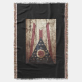 古い木製の穀物のオハイオ州の州の旗 スローブランケット (正面縦)