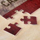 古い木製の穀物のカリフォルニア州の旗 ジグソーパズル (側面)