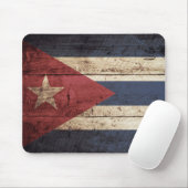 古い木製の穀物のキューバの旗 マウスパッド (マウス)