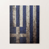 古い木製の穀物のギリシャの旗 ジグソーパズル (縦)