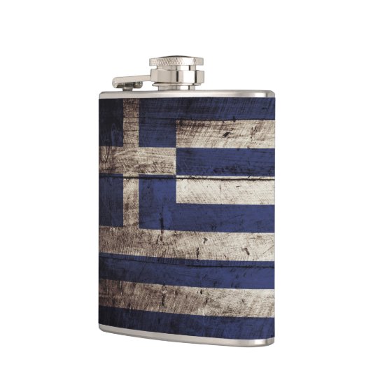 古い木製の穀物のギリシャの旗 フラスク (左)