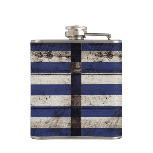 古い木製の穀物のギリシャの旗 フラスク (裏面)