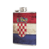 古い木製の穀物のクロアチアの旗 フラスク (左)