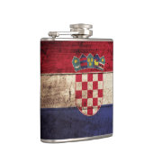 古い木製の穀物のクロアチアの旗 フラスク (右)