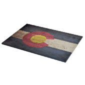 古い木製の穀物のコロラド州の州の旗 カッティングボード (角)