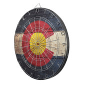 古い木製の穀物のコロラド州の州の旗 ダーツボード (正面右)