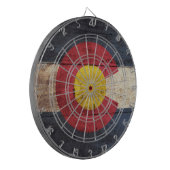 古い木製の穀物のコロラド州の州の旗 ダーツボード (正面左)