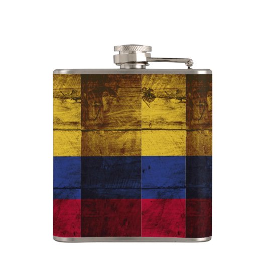 古い木製の穀物のコロンビアの旗 フラスク (裏面)