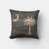 古い木製の穀物のサウスカロライナの州の旗 クッション (正面)