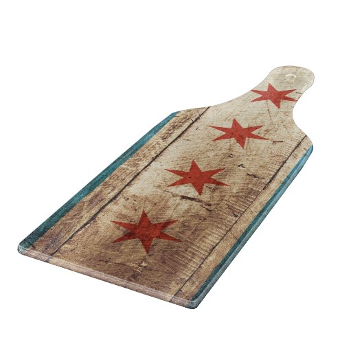 古い木製の穀物のシカゴの旗 カッティングボード (角)