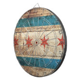 古い木製の穀物のシカゴの旗 ダーツボード (正面右)