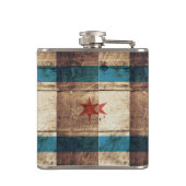 古い木製の穀物のシカゴの旗 フラスク (裏面)