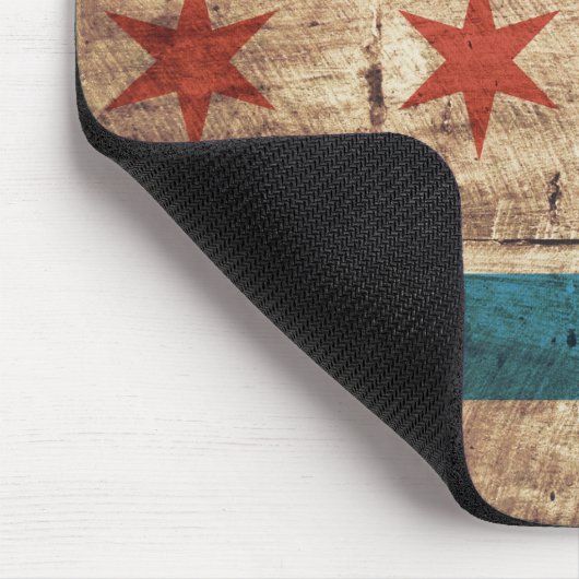 古い木製の穀物のシカゴの旗 マウスパッド (コーナー)