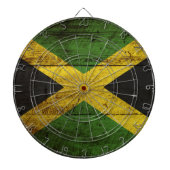古い木製の穀物のジャマイカの旗 ダーツボード (正面)