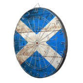 古い木製の穀物のスコットランドの旗 ダーツボード (正面右)