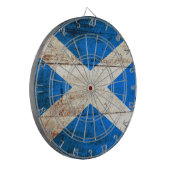 古い木製の穀物のスコットランドの旗 ダーツボード (正面左)